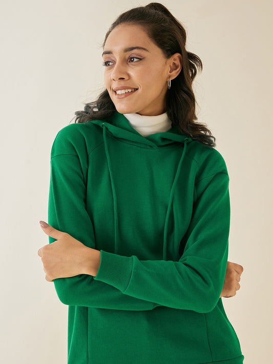 Green Fleece Pullover Hoodie