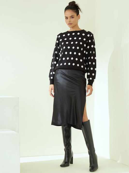 Black And White Polka Dot Sweater