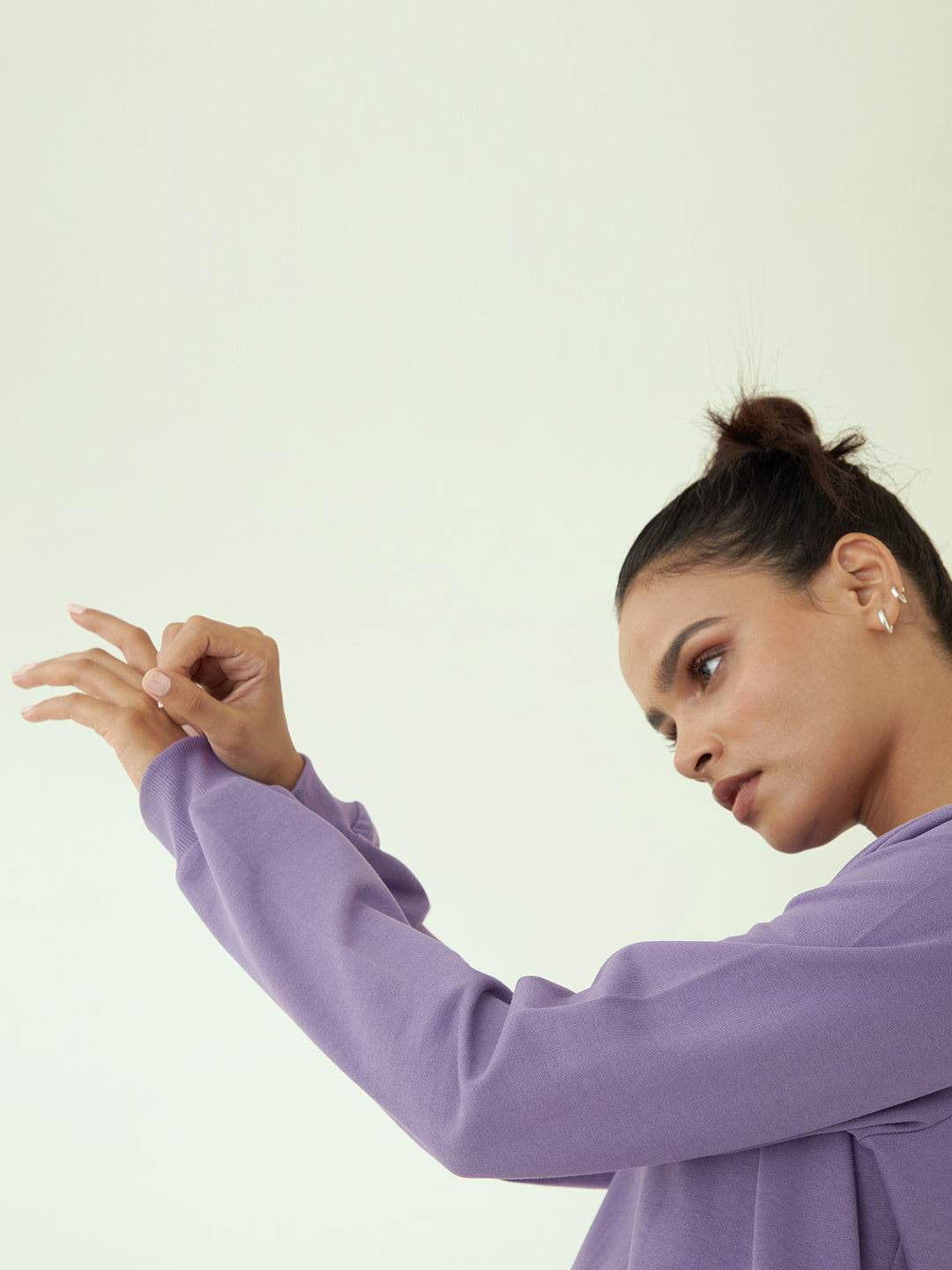 Lavender Crew Neck French Terry Sweatshirt