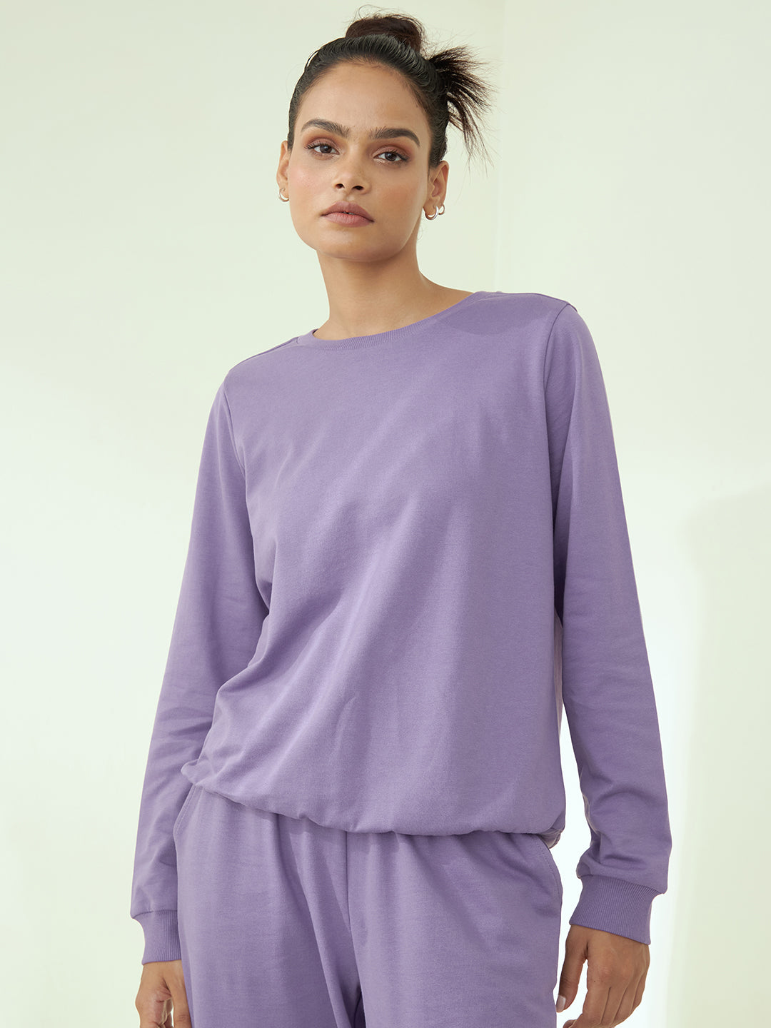 Lavender Crew Neck French Terry Sweatshirt