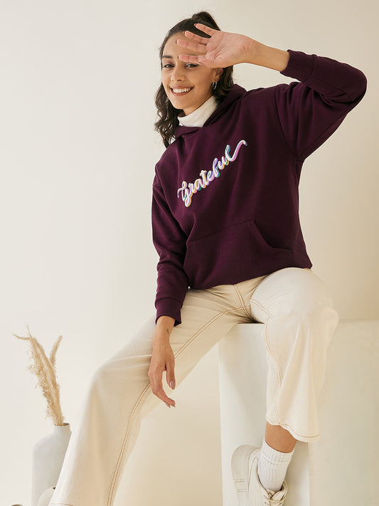 Wine Relaxed Fleece Graphic Hoodie